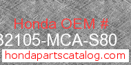Honda 32105-MCA-S80 genuine part number image