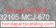 Honda 32105-MCJ-670 genuine part number image