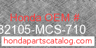Honda 32105-MCS-710 genuine part number image