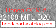 Honda 32108-MFL-D20 genuine part number image