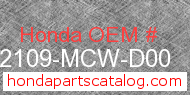 Honda 32109-MCW-D00 genuine part number image