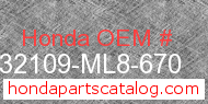 Honda 32109-ML8-670 genuine part number image