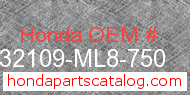 Honda 32109-ML8-750 genuine part number image
