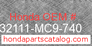 Honda 32111-MC9-740 genuine part number image