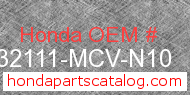 Honda 32111-MCV-N10 genuine part number image