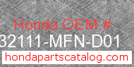 Honda 32111-MFN-D01 genuine part number image