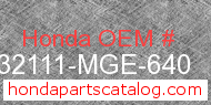 Honda 32111-MGE-640 genuine part number image