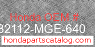 Honda 32112-MGE-640 genuine part number image