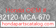 Honda 32120-MCA-670 genuine part number image