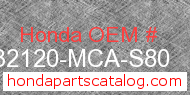 Honda 32120-MCA-S80 genuine part number image