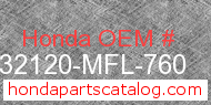 Honda 32120-MFL-760 genuine part number image