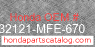 Honda 32121-MFE-670 genuine part number image