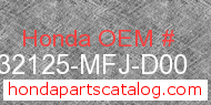 Honda 32125-MFJ-D00 genuine part number image