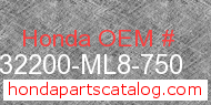Honda 32200-ML8-750 genuine part number image