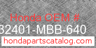 Honda 32401-MBB-640 genuine part number image