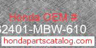 Honda 32401-MBW-610 genuine part number image