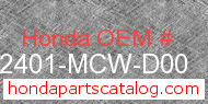 Honda 32401-MCW-D00 genuine part number image