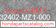 Honda 32402-MZ1-000 genuine part number image