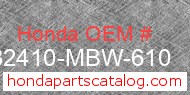 Honda 32410-MBW-610 genuine part number image