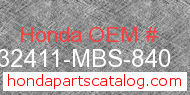 Honda 32411-MBS-840 genuine part number image