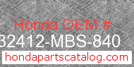 Honda 32412-MBS-840 genuine part number image
