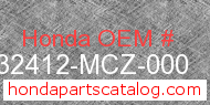 Honda 32412-MCZ-000 genuine part number image