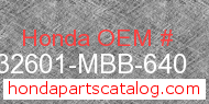Honda 32601-MBB-640 genuine part number image