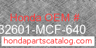 Honda 32601-MCF-640 genuine part number image