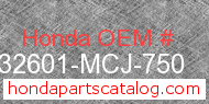 Honda 32601-MCJ-750 genuine part number image