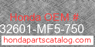 Honda 32601-MF5-750 genuine part number image