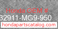 Honda 32911-MG9-950 genuine part number image
