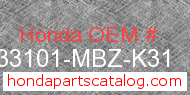 Honda 33101-MBZ-K31 genuine part number image