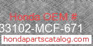Honda 33102-MCF-671 genuine part number image