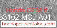 Honda 33102-MCJ-A01 genuine part number image