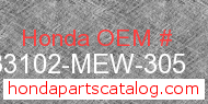 Honda 33102-MEW-305 genuine part number image