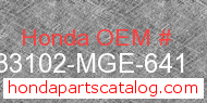 Honda 33102-MGE-641 genuine part number image