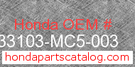 Honda 33103-MC5-003 genuine part number image