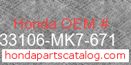Honda 33106-MK7-671 genuine part number image