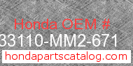 Honda 33110-MM2-671 genuine part number image