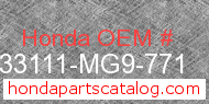 Honda 33111-MG9-771 genuine part number image