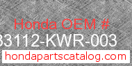 Honda 33112-KWR-003 genuine part number image