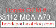 Honda 33112-MCA-A70 genuine part number image