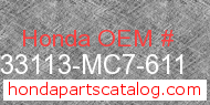 Honda 33113-MC7-611 genuine part number image