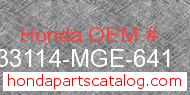 Honda 33114-MGE-641 genuine part number image