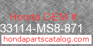 Honda 33114-MS8-871 genuine part number image