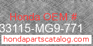 Honda 33115-MG9-771 genuine part number image