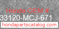 Honda 33120-MCJ-671 genuine part number image