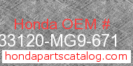 Honda 33120-MG9-671 genuine part number image