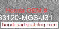 Honda 33120-MGS-J31 genuine part number image