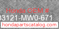 Honda 33121-MW0-671 genuine part number image